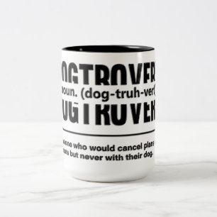 Caneca De Café Em Dois Tons Definição Engraçada de Dogtrovert