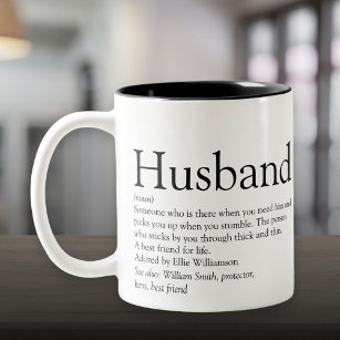 Caneca De Café Em Dois Tons Definição Legal de marido preto e branco