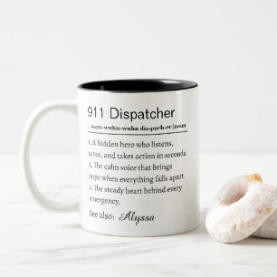 Caneca De Café Em Dois Tons Definição Personalizada de Despachante de 911