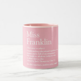 Caneca De Café Em Dois Tons Definição Rosa Moderno de Agradecimento ao Profess