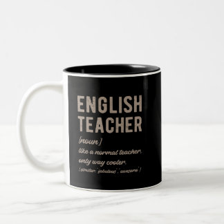 Caneca De Café Em Dois Tons Definido pelo professor inglês - Retro engraçado