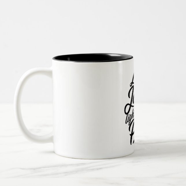 Caneca De Café Em Dois Tons Deixe a alegria iluminar seu caminho (Esquerda)