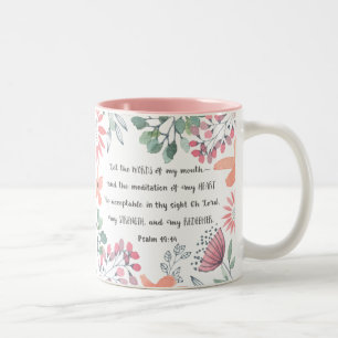 Caneca De Café Em Dois Tons Deixe as palavras da minha boca - Ps 19:14