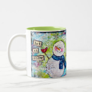 Caneca De Café Em Dois Tons Deixe nevar