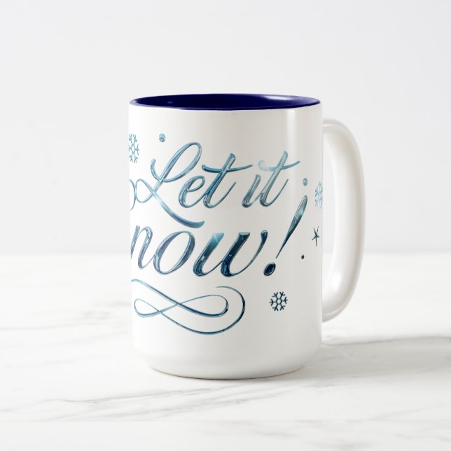 Caneca De Café Em Dois Tons Deixe-o nevar (Frente Esquerda)