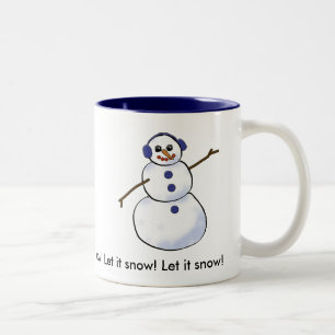Caneca De Café Em Dois Tons Deixe-o nevar! Homem de neve
