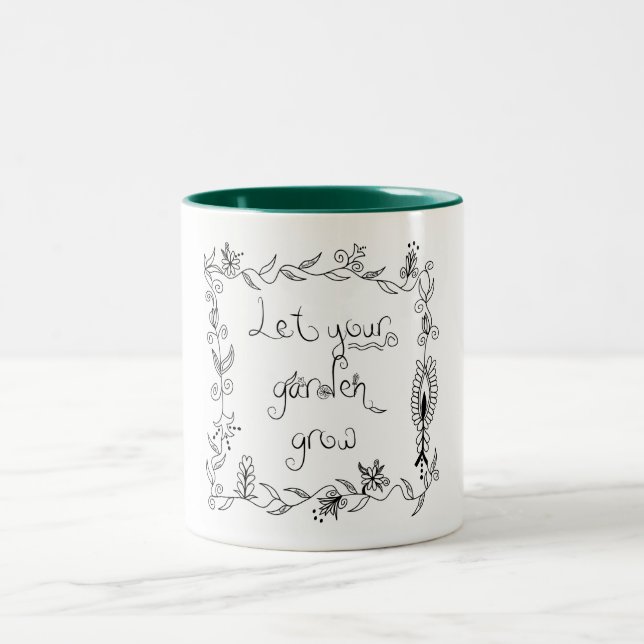 Caneca De Café Em Dois Tons Deixe seu jardim crescer (Centro)