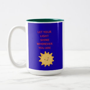 Caneca De Café Em Dois Tons Deixe Sua Luz Brilhar Onde Quer Que Você Esteja