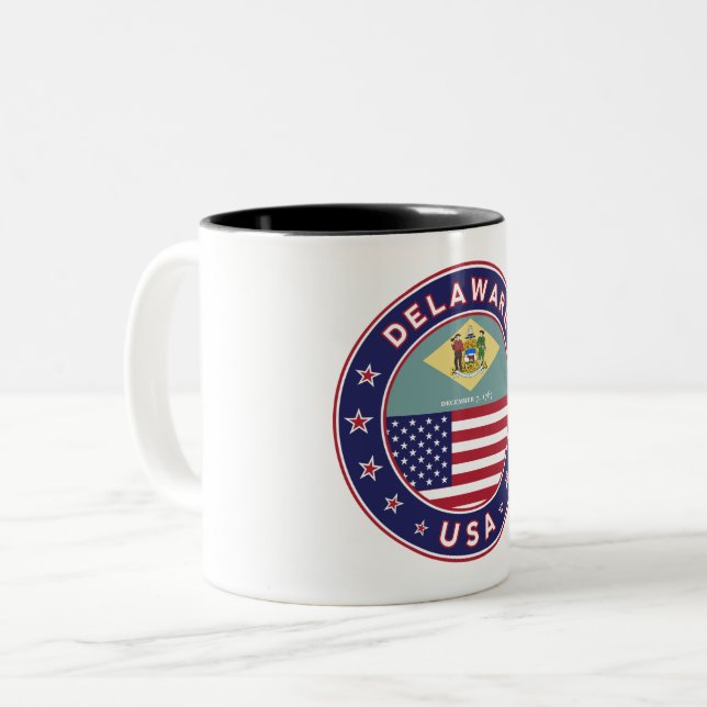 Caneca De Café Em Dois Tons Delaware (Frente Esquerda)