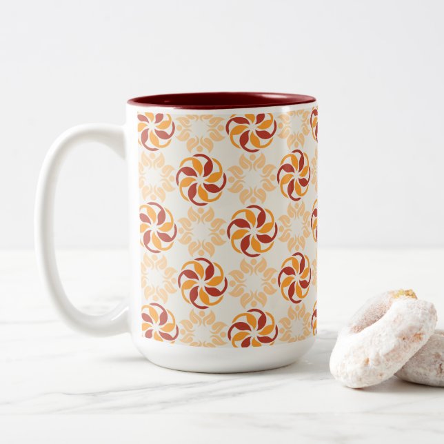 Caneca De Café Em Dois Tons Delícia Floral Moderna (Com Donut)