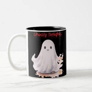 Caneca De Café Em Dois Tons Delícias Fantasmagóricas Diversão Assustadora e Di