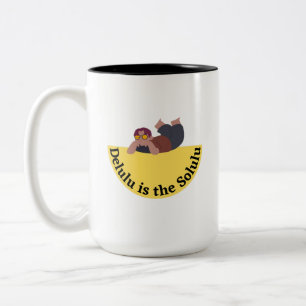 Caneca De Café Em Dois Tons Delulu É o Solulu Design de Meme Divertido
