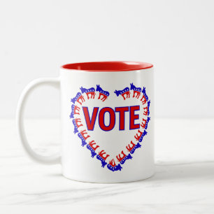 Caneca De Café Em Dois Tons democrata-democrata burra