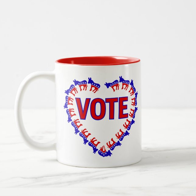 Caneca De Café Em Dois Tons democrata-democrata burra (Esquerda)
