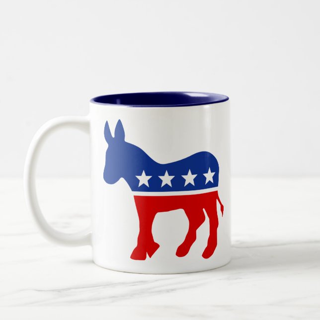 Caneca De Café Em Dois Tons Democrata Donkey (Esquerda)