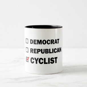 Caneca De Café Em Dois Tons Democrata Republicano Ciclista