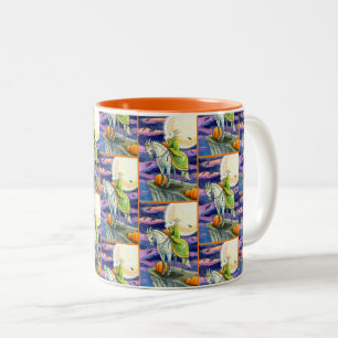 CANECA DE CAFÉ EM DOIS TONS DEMÔNIO CABRA, CORCEL INFALÍVEL FANTASIA HALLOWEEN