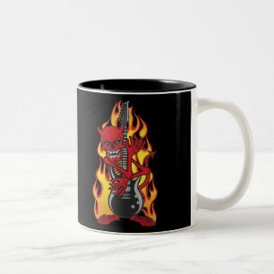 Caneca De Café Em Dois Tons Demônio do Rock