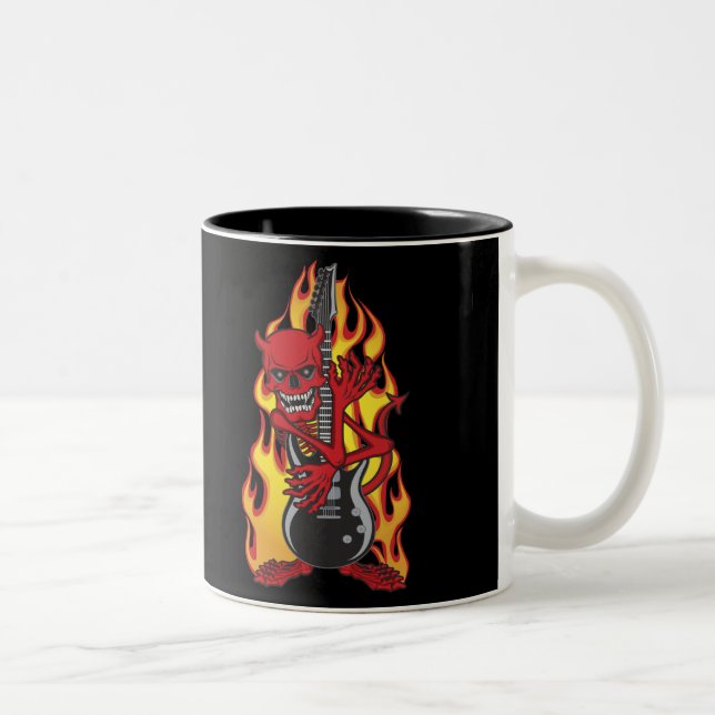 Caneca De Café Em Dois Tons Demônio do Rock (Direita)