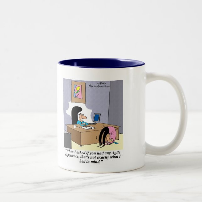 Caneca De Café Em Dois Tons Demonstre suas habilidades ágeis! (Direita)