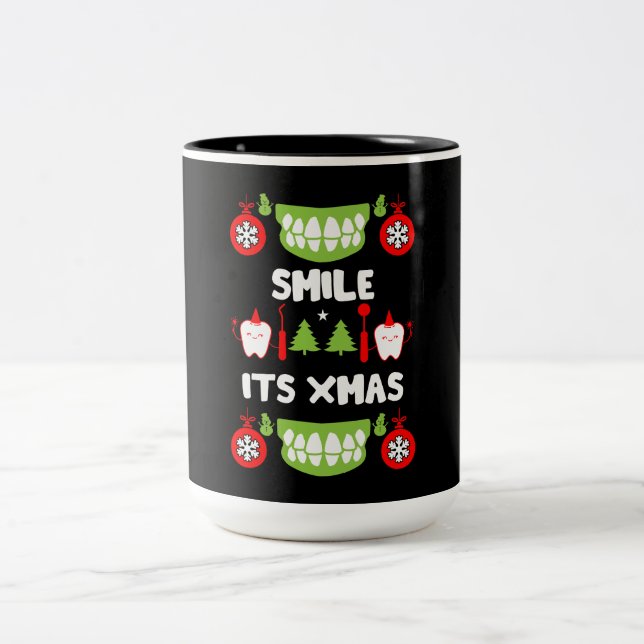 Caneca De Café Em Dois Tons Dental Doctor Xmas (Centro)