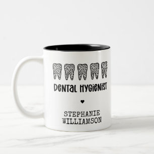 Caneca De Café Em Dois Tons Dentes de Impressão Leopardo Higienista Dental Pe