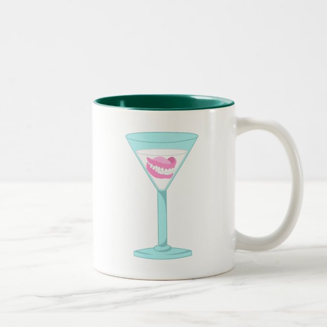 Caneca De Café Em Dois Tons Dentes falsos Martini das dentaduras (Direita)