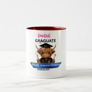 Caneca De Café Em Dois Tons Dentista Higienista Graduada Personalizada Vaca da