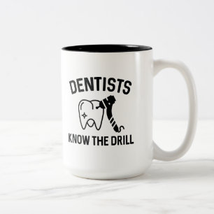 Caneca De Café Em Dois Tons Dentistas Conhecem A Condução