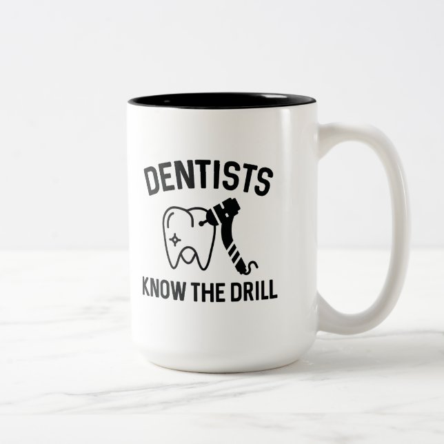 Caneca De Café Em Dois Tons Dentistas Conhecem A Condução (Direita)