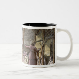 Caneca De Café Em Dois Tons Dentro de uma casa em Alaska (gravura da cor)