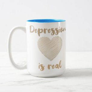 Caneca De Café Em Dois Tons Depressão É Real