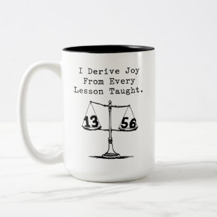 Caneca De Café Em Dois Tons Derivar Alegria de Cada Lição de Matemática Minist