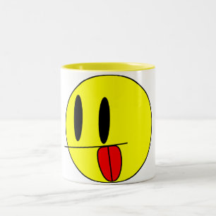 Caneca De Café Em Dois Tons Derrubar Diversão Face