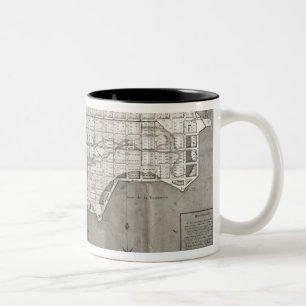 Caneca De Café Em Dois Tons DES Cayes de Plano Directeur de la Ville, 1789