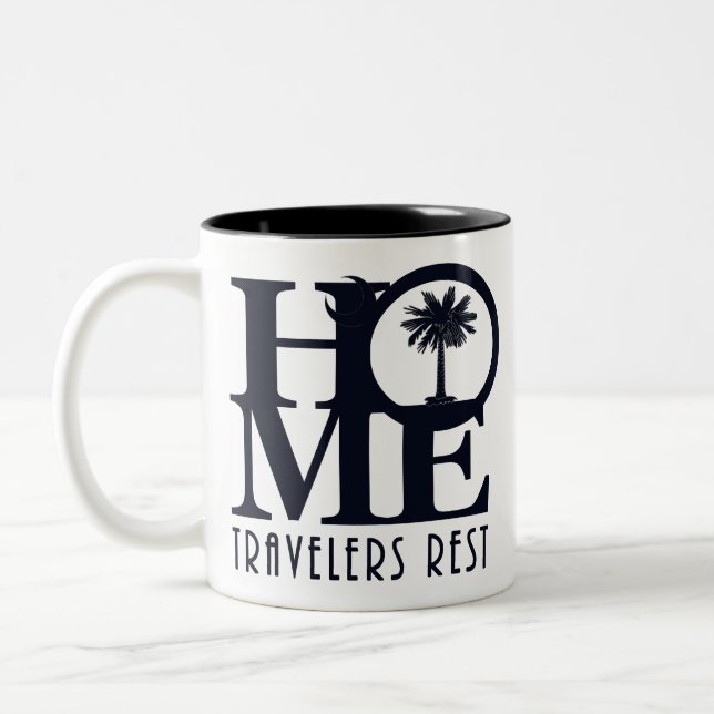 Caneca De Café Em Dois Tons Descanso 11oz em casa (Esquerda)