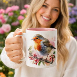 Caneca De Café Em Dois Tons Descanso do Pequeno Rouxinol