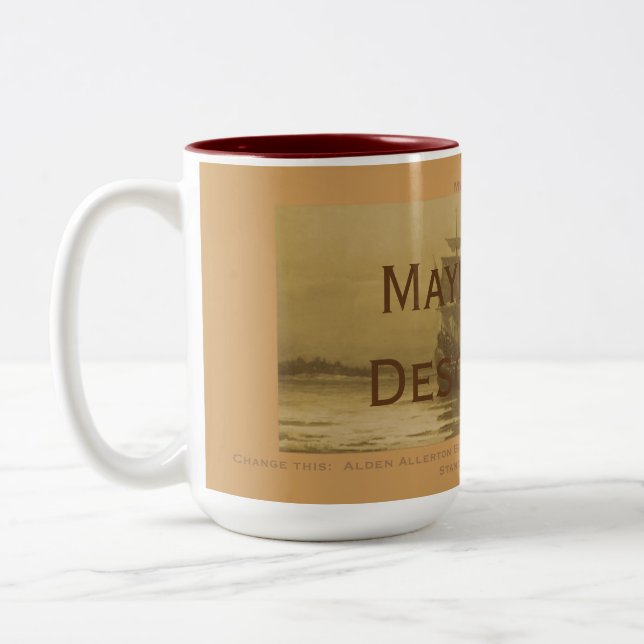 Caneca De Café Em Dois Tons Descendentes de harmonização de Mayflower, (Esquerda)