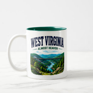 Caneca De Café Em Dois Tons Descobrir a Beleza Selvagem da Virgínia Ocidental