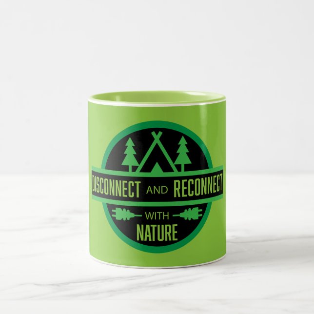 Caneca De Café Em Dois Tons Desconectar E Reconectar Com A Natureza (Centro)