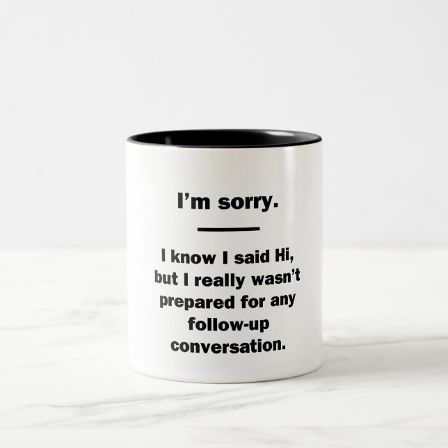 Caneca De Café Em Dois Tons Desculpe. (Centro)