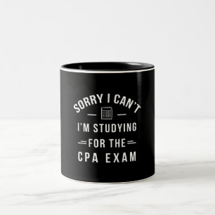 Caneca De Café Em Dois Tons Desculpe, mas não posso estudar o presente de exam