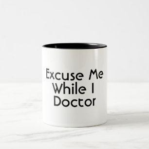 Caneca De Café Em Dois Tons desculpe-me quando eu medicar a chalaça médica d