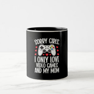 Caneca De Café Em Dois Tons Desculpe Meninas Eu Só Amo Videos games e Minha Mã