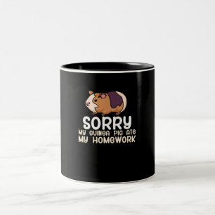 Caneca De Café Em Dois Tons Desculpe, Meu Porco De Guiné Comeu Meu Trabalho D