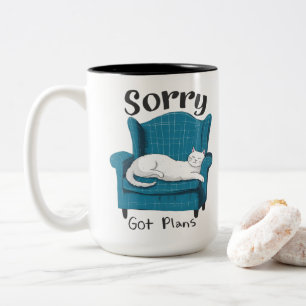 Caneca De Café Em Dois Tons Desculpe, tenho planos Presente engraçado para ama
