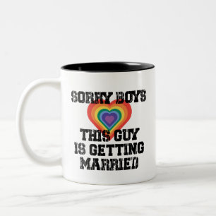 Caneca De Café Em Dois Tons Desculpem Rapazes Este Cara Está Se Casando Gay 