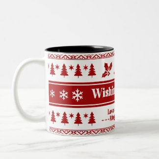 Caneca De Café Em Dois Tons Desejando-lhe alegria, amor e lágrimas sem fim de 