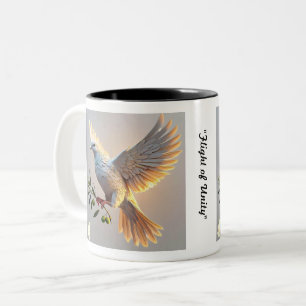 Caneca De Café Em Dois Tons "Desejo de paz universal"