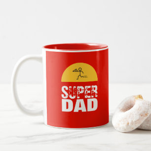Caneca De Café Em Dois Tons Desejos personalizados do "PAI SUPER" do Design Na